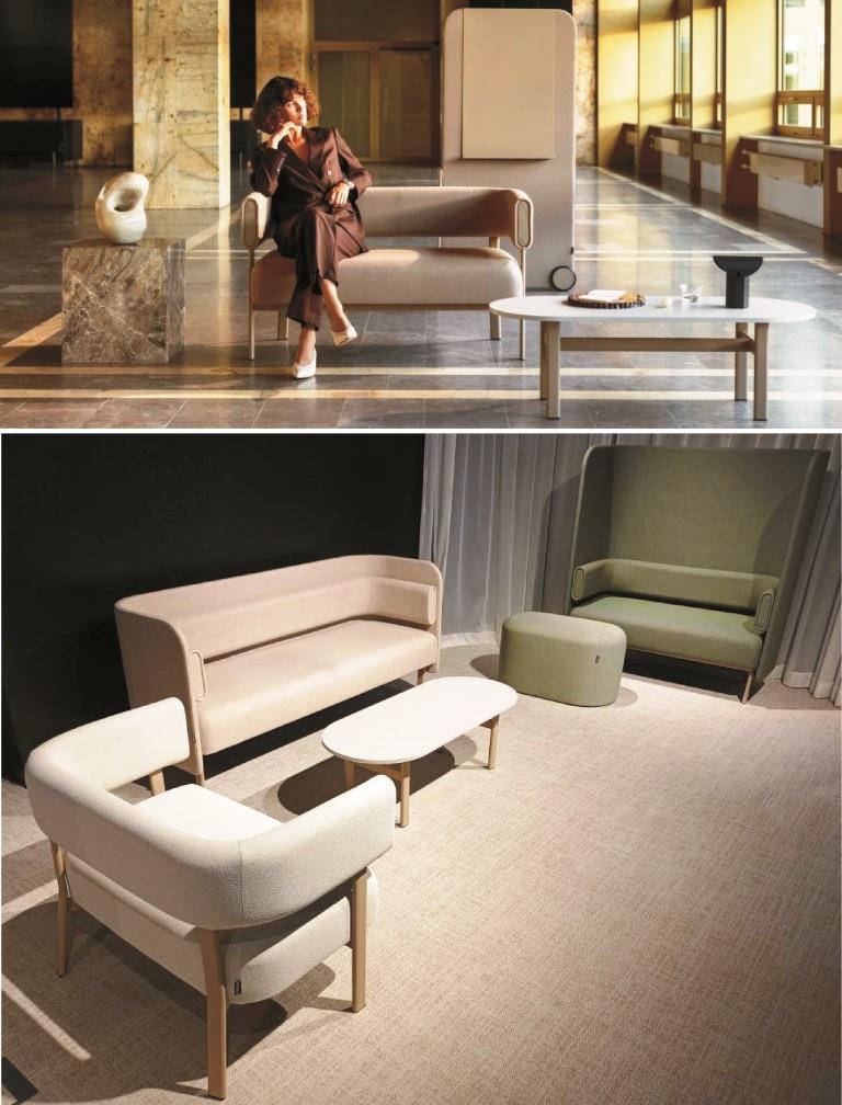 akustyczne komfortowe sofy do poczekalni Frame